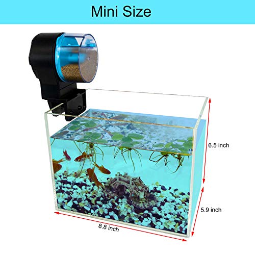 Togolo Automatic Fish Feeder Aquarium with 2 Fish Food Dispensers Tank Timer Feeder Vacation Auto Fish Feeder for Flakes Electric Automatic Turtle/Gold Fish for Weekend or Holiday