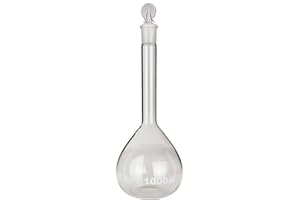 GSC International FVGGS1000 Volumetric Flask with Ground Glass Stopper, 1000ml Capacity