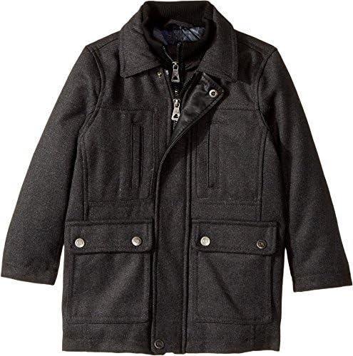 Urban Republic Kids  Baby Boy's Military Wool Jacket (Toddler) Charcoal 4  Tall