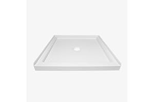 DEER VALLEY DeerValley DV-1SB0111 35"L x 35"W Single Threshold Shower Base in White, Center Drain Location, Square Acrylic Shower Pan, Non-slip Design