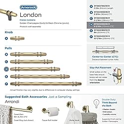 Amerock | Cabinet Pull | Golden Champagne/Black