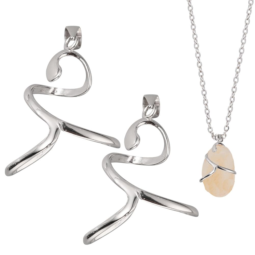 GOMAKERER 1 Pc Pendant Blank for Irregular Shape Gemstones, 925 Sterling Silver Prong Charm Base Platinum Hollow Claw Pendant for Mother's Day Gifts Necklace Bracelet Jewelry Making