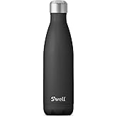 S’well Stainless Steel 17oz Water Bottle, Onyx Black, Triple-Layer Vacuum Insulated for 36 Hours Cold, 18 Hours Hot, BPA-Free, Durable and Portable
