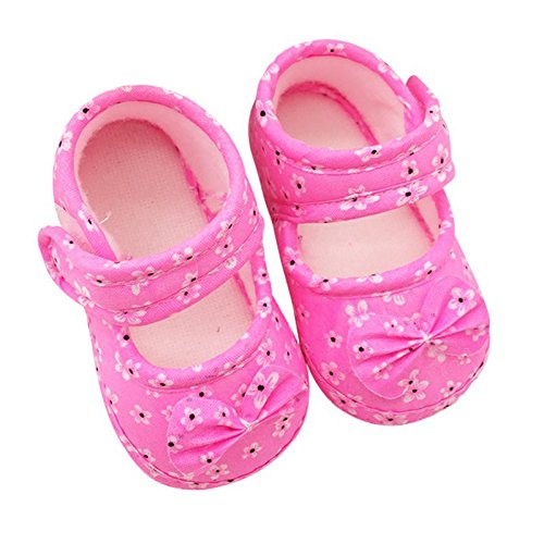Bellazaara Baby Girl Soft Sole Pink Bowknot Shoes Prewalker (0-6 Months)