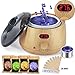 Wax Warmer Waxing Kit - Aldom - Digital LCD Display Hair Removal Wax Pot with Precision Temperature Control (110°F - 246°F), 4-Flavor Wax Beans and 20 Wax Applicator Stickers for Professional Beauty