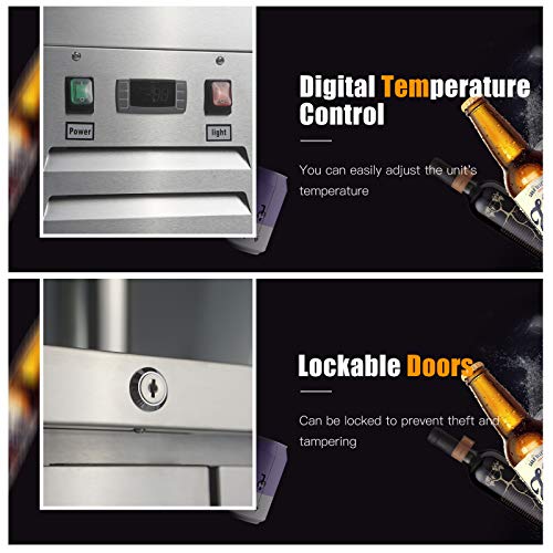 Kegerator Beer Dispenser with 2 Tap Towers, Atosa Commercial Keg Cooler Refrigerator, MKC58 - Thumbnail 3