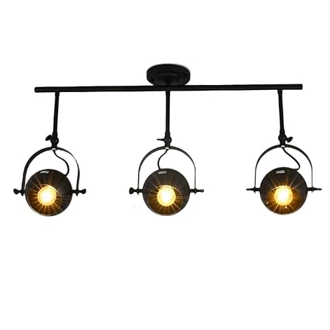 Vintage Track Light Motent Industrial Retro Matte Black