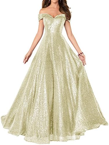 YIRENWANSHA 2019 Off Shoulder Prom Dress for Women Long Sequin Manual Beaded Formal Gown SHPD41
