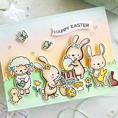 Pig Sheep Silicone Clear Stamp with Cutting Dies Stencil Set DIY Scrapbooking Embossing Photo Album Decorative Paper Card Craft Art Handmade