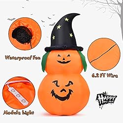 Tangkula 5 Ft Halloween Inflatable Pumpkin with