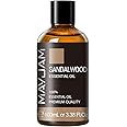 MAYJAM Sandalwood Essential Oil - Pure Essential Oils for Diffuser, Fragrance Oil for Soap Candle Making, Ideal for Home Office Car Yoga Use, 100ML/Bottle