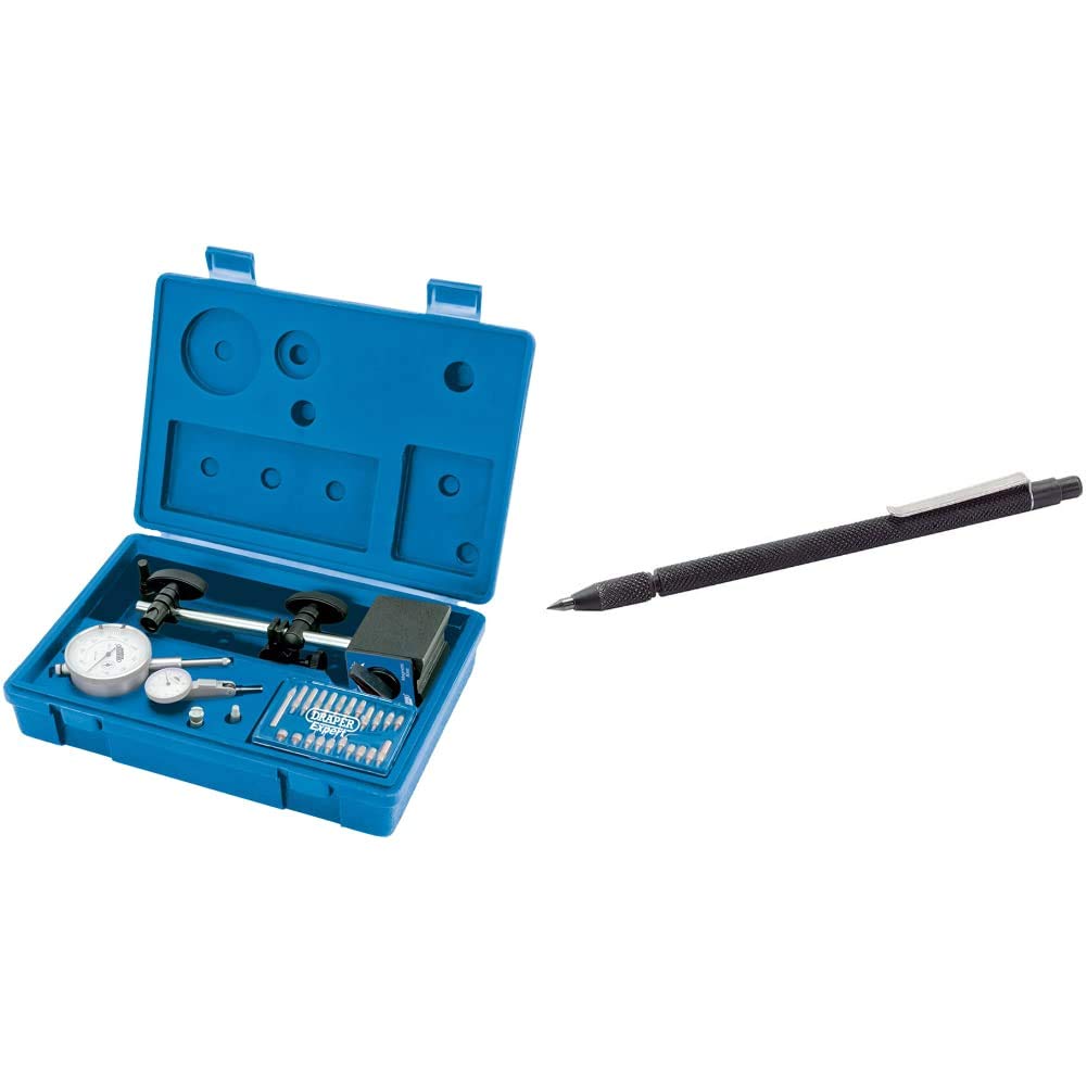 Draper 46609 Expert Metric Dial Test Indicator Kit & 37349 Carbide Tip Pocket Scriber