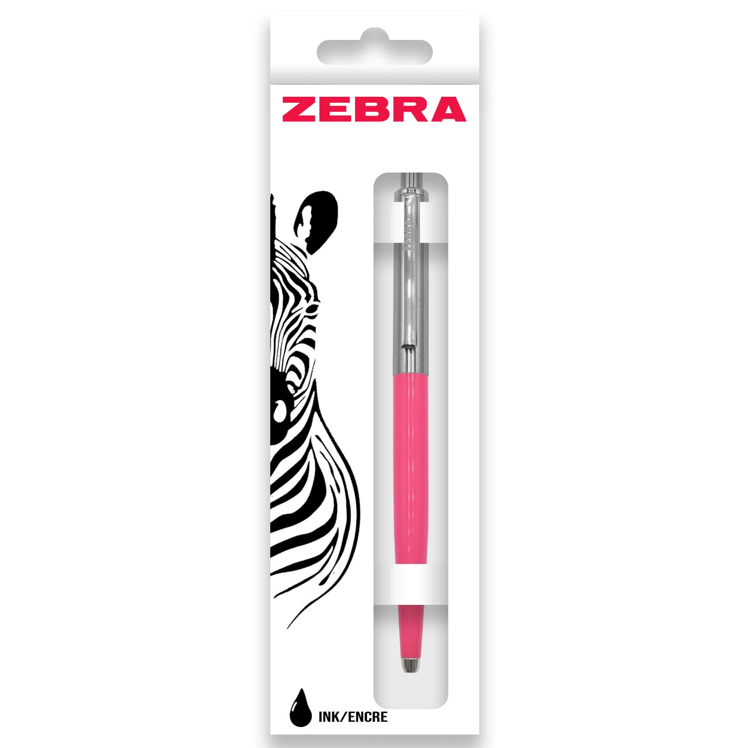 Zebra Pen 901 Retractable Ballpoint Pen - Medium Point 1.0mm Nib - Black Ink - Deep Pink Barrel