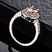 GULICX Jewelry Rose-Gold Base CZ Oval Rhinestone Royal Sparkles Ring for Women