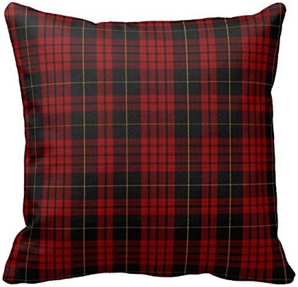 Cotton Square Decorative Throw Pillow Case Cushion Cover Stylish Clan MacQueen Tartan Plaid Pillow Cover 16" x 16"