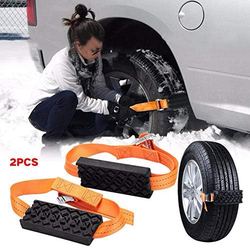 Car Tire Snow Chains Set, Prevently New Creative 2 Pcs Car Tire Anti-Skid Block Vehicle Emergency Snow Chain Universal Anti-Skid