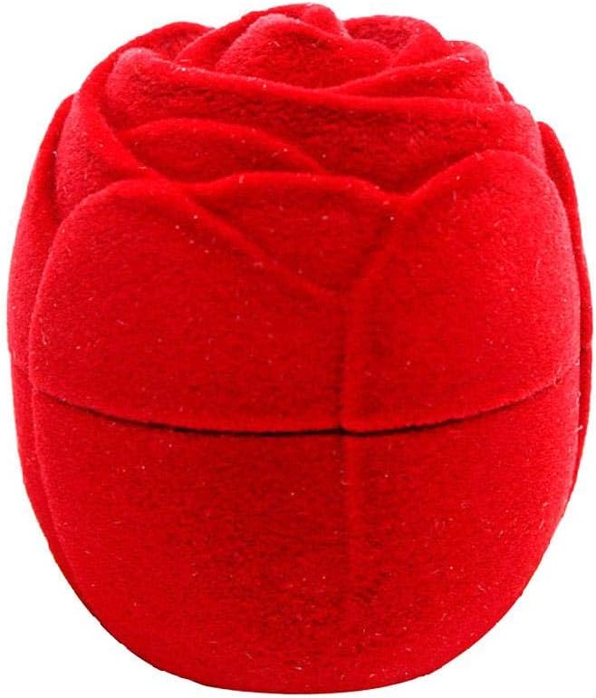 Taoytou Valentine Gift Packing Case, Rose Flower Flocking Ring Box Holder