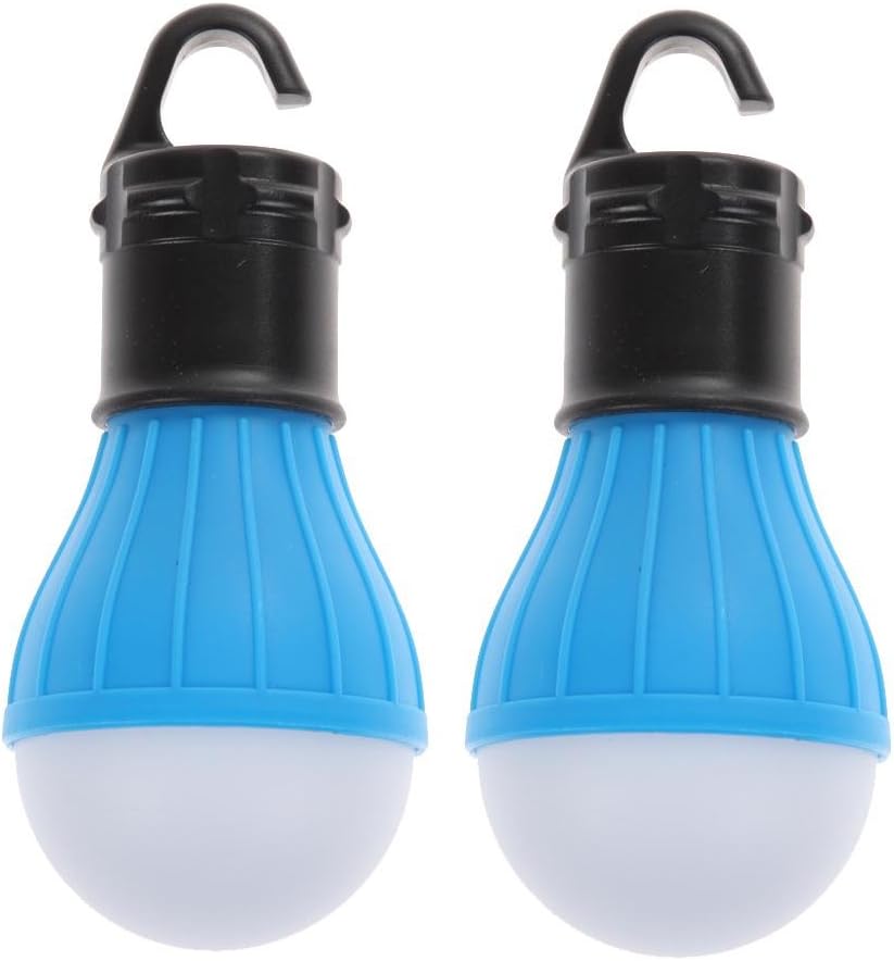 Starnearby 2 Pack Portable LED Lantern Tent Light Bulb Camping Hiking Fishing Light, Battery Powered Camping Equipment Gear Gadgets Lamp Outdoor & Indoor(Blue)