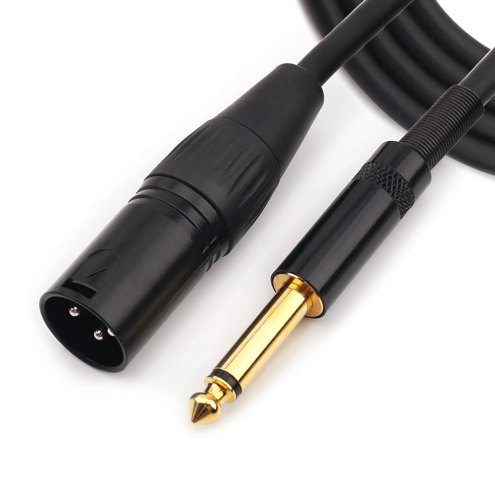 NANYI 6.35mm (1/4 Inch) TS Male to XLR Female Interconnect Audio microphone Cable, Black/alloy, Suitable for microphones, active speakers, stage, DJ, studio audio console, 1.5M / 5FT