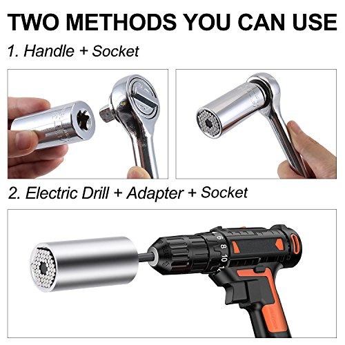 Muttata Universal Socket Wrench Power Drill Adapter Set 7mm-19mm Multi-Function Ratchet Professional Tools