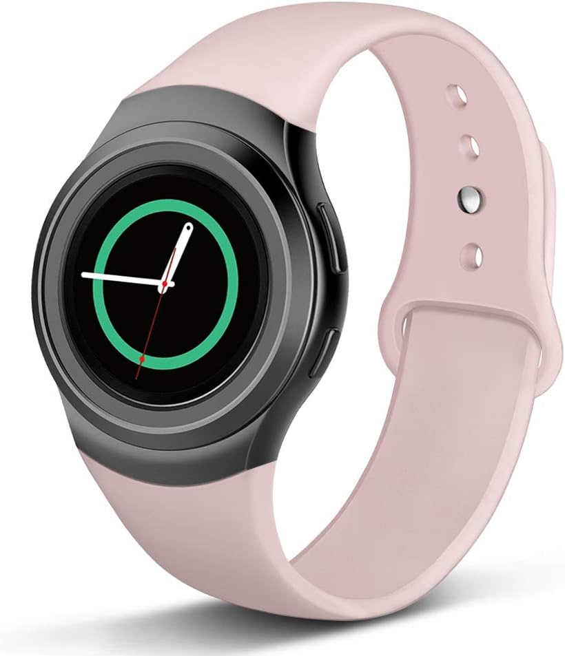 Compatible with Gear S2 Band, NAHAI Soft Silicone Straps Sport Bands Adjustable Replacement Wristband Watch Bracelet for Samsung Gear S2 Smartwatch, Large Small