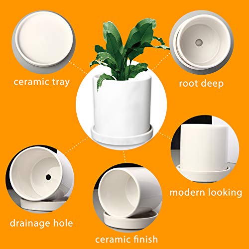 image for Brajttt Flower Pots,Small to Large Sized Round Planter Pots,Ceramic Pl
