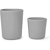 Baby Open Cup 2pack (big + small), 100% Silicone Cup for Toddlers, Silicone Baby Cup BPA/Phthalate Free, Shatter Proof. (Gray