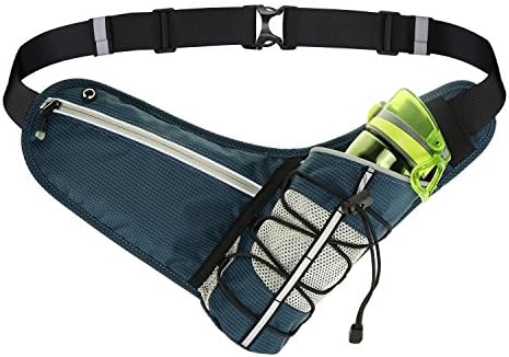 QBStrong Running Belt with Water Bottle Holder, Hydration Running Belt Waist Pack for Running Reflective and Water Resistant Fit All Smartphones, Ideal for Cycling, Fitness, Jogging