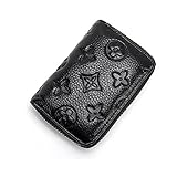 Women RFID Blocking Credit Card Holder Wallet Men Leather Multi Zipper Purse (black)