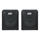 Peavey PV 118 400 Watt 18 Inch Compact Vented Heavy Duty Pro Subwoofer (2 Pack)