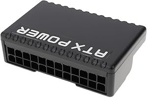 ECSiNG Computer Motherboard 90 Degree Turn Black Power Connector Plug Suitable for ATX 24PIN Motherboard Port