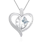 LGSY Blue CZ Butterfly Heart Cage Pendants for Pearl Jewelry Making Sterling Silver, Design Cage Pendants for Women