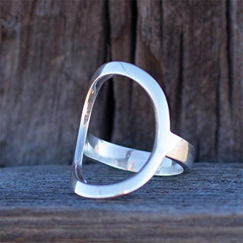 Karma Size 12 Sterling Silver Ring Geometric Open Circle Of Life Metal Womens Ring Comfortable Sturdy