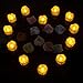 WINCAN 12pcs Amber Yellow Flickering Timing Flameless LED Tea Light Candles with Timer Flameless Candles Battery powered, Wax Dripped Battery Operated Tealights for Wedding, Birthday, Home Party