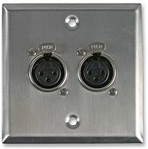 WALL PLATE, 2X XLR SOCKETS Stainless steel multimedia wallplate