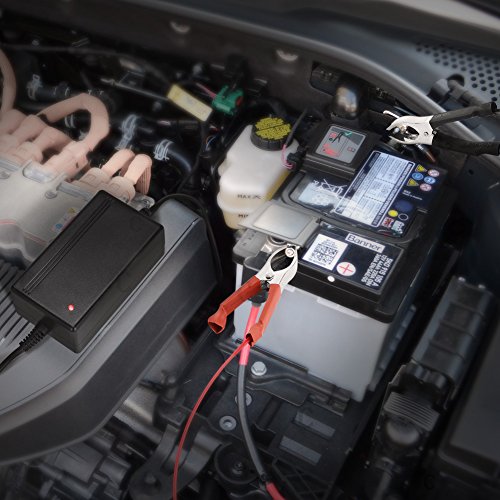 LOETAD 12V 1.5Amp Car Battery Charger Portable SLA Maintainer Auto Trickle Charging with Detachable Alligator and Ring Clips for Automotive Vehicle Motorcycle Lawn Mower Marine - Thumbnail 6