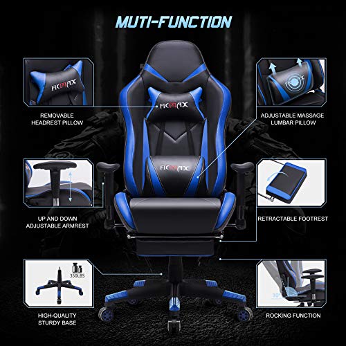 Ficmax-Silla-ergonomica-para-Juegos-Silla-para-computadora-con-Masaje-de-Soporte-Lumbar-sillas-de-Juego-para-E-Sports-para-Jugador-Silla-de-Oficina-con-reposapies-y-para-reposacabezas-NegroAzul