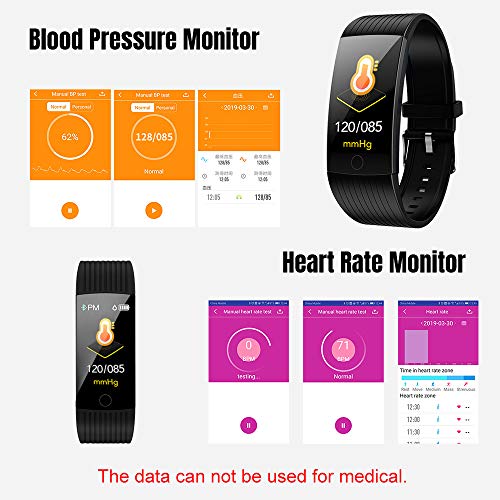 ANSGEC Fitness Tracker, Activity Tracker Watch with Heart Rate Monitor, Color Screen Smart Bracelet with Sleep Monitor,IP67 Waterproof Smart Bracelet for Android and iOS (B)