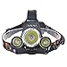 CrazyFire LED Headlamp,3 Cree XM-L T6 5000lm Super Bright LED Headlamp,Waterproof Hunting LED Headlight Torch 4 Modes Hands-free Flashlight for Hiking Camping Running Camping Riding (No Battery)