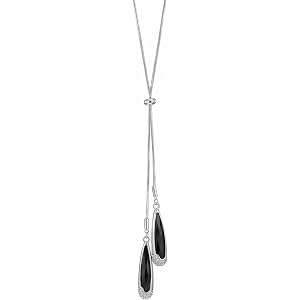 cobee Women's Y-Drop Lariat Necklace Adjustable Stainless Steel Chain | Alloy Teardrop Pendant Minimalist Layering Jewelry fo