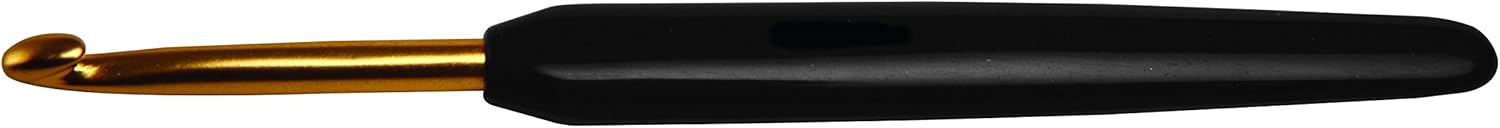 KnitPro Häkelnadeln Softgriff Aluminium 2,50mm Häkelnadel, Kunststoff/Alumium, schwarz/Gold, 20x5x1 cm