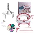 Umootek SENTRO Knitting Machine, 48 Needles Smart Weaving Loom Round Spinning Crochet Knitting Machines with Row Counter and Crank Handle Electric Power Adapter with Hex Steel Bit for Automatic Knit