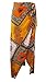 RUIGO Women's High-Waisted Boho Asymmetrical Hem Tie up Long Maxi Print Wrap Skirt US 2-6 Yellow
