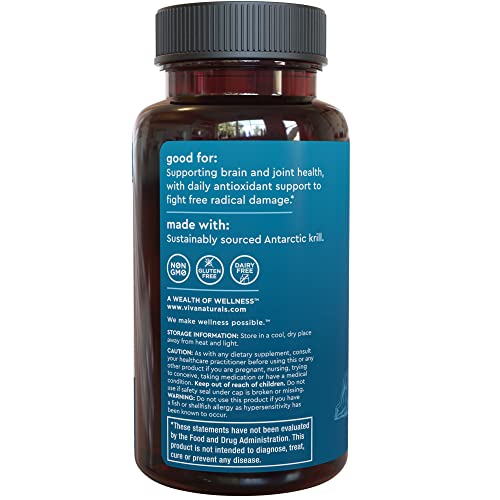 Antarctic Krill Oil Omega 3 Fatty Acid Supplements 1250 mg, High Omega