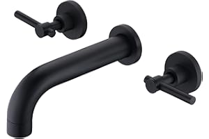 SUMERAIN Matte Black Bath Tub Faucet Set Wall Mount Bathtub Filler Two Handle