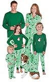 PajamaGram Green Cotton Let It Snow, Man! Matching Family Pajama Set