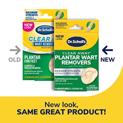 Dr. Scholl's CLEAR AWAY PLANTAR WART REMOVER // 24 Discs/24 Cushions, Clinically Proven, Maximum