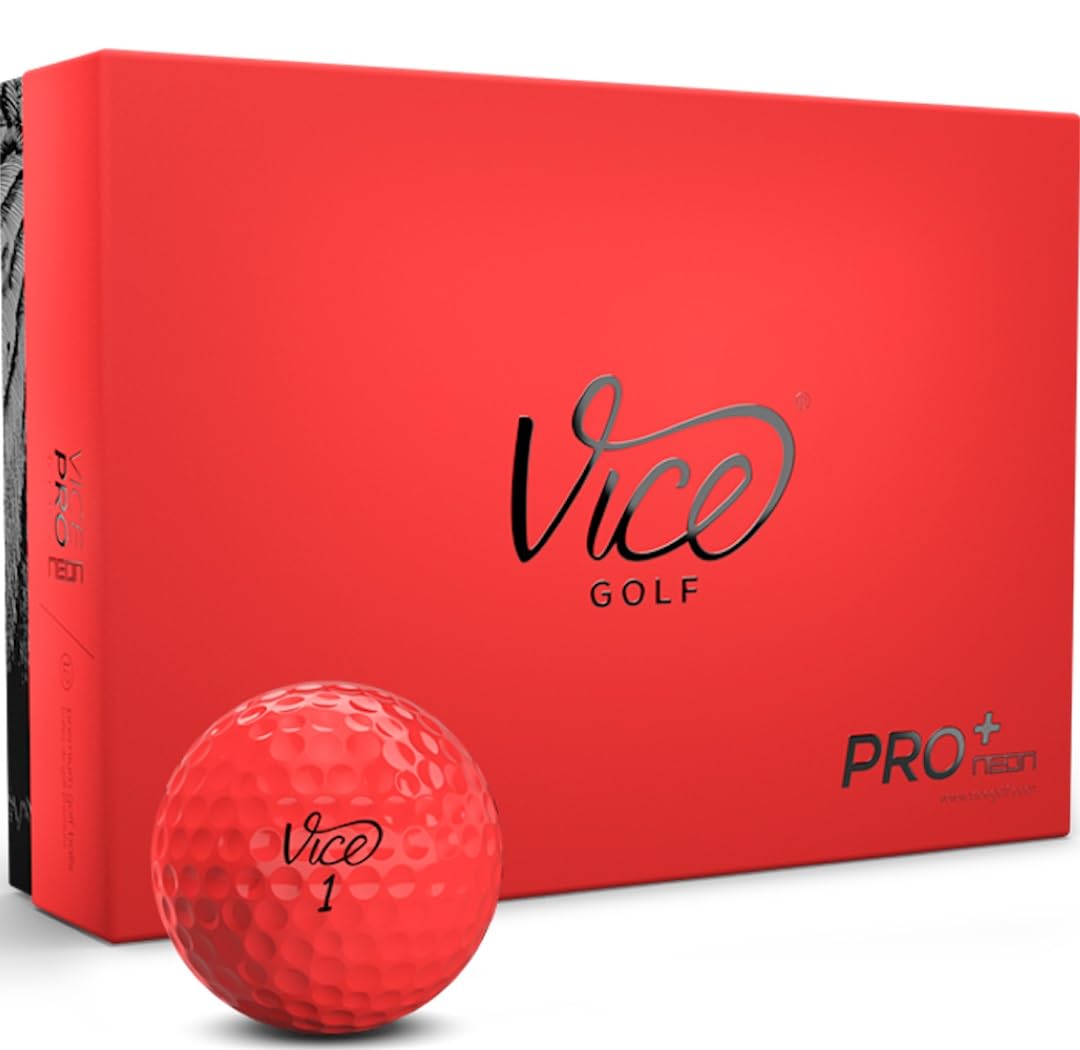 Vice Pro Plus Golf Balls, Red (One Dozen)