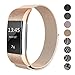 SWEES Milanese Loop Bands Compatible Fitbit Charge 2, Stainless Steel Metal Magnetic Closure Clasp Wristband Strap Replacement Fitbit Charge 2 Fitness Tracker Small Women,Black, Rose Gold, Silver