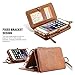 FLOVEME Vintage Wallet Case for iPhone 8 Plus, 2 in 1 PU Leather Zipper Multi-functional Handbag Removable Magnetic Kickstand Cover Flip 18 Card Slots Holder for iPhone 6/6s Plus, iPhone 7 Plus, Brown